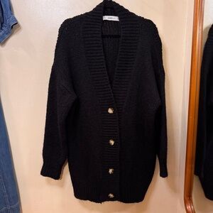 Zara Wool Blend Sweater Coat Cardigan - Medium